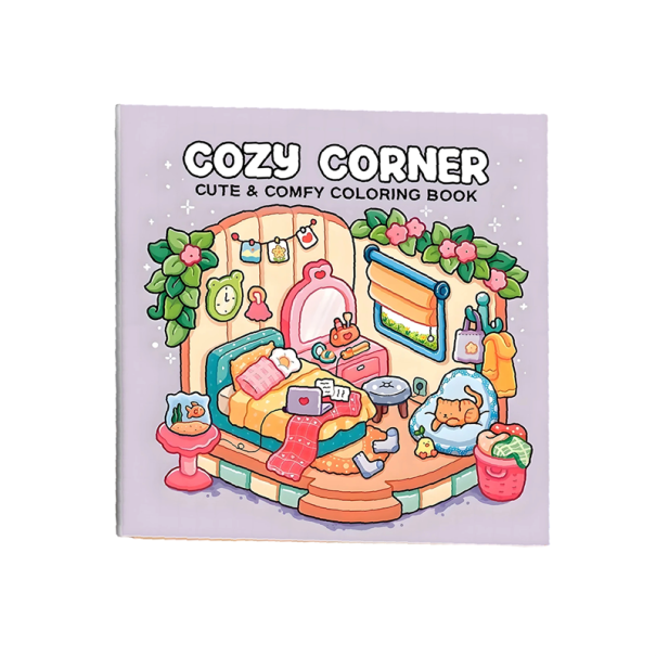 Omalovánky Cozy Corner roztomilé motivy 20 x 20 cm 24 jednostranných stránek kreslicí blok pro děti i dospělé na doma i cesty 1
