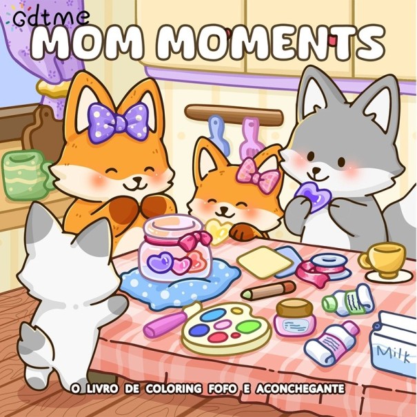 Omalovánky Mom Moments s motivem mateřské lásky 20 × 20 cm, 24 stran, roztomilé ilustrace pro děti i dospělé 1