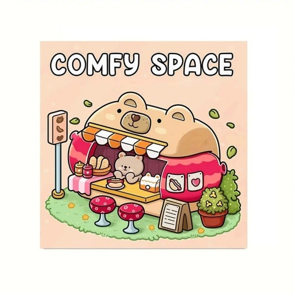 Omalovánky roztomilé Cozy Spaces 20 x 20 cm 28 stran papírové ilustrace kreativní kreslení a relaxační vybarvování 1