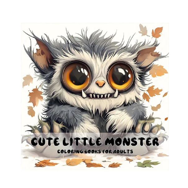 Omalovánky s motivem roztomilých monster detailní ilustrace 20 x 20 cm 20 jednostranných stran papírové vybarvování pro dospělé 1