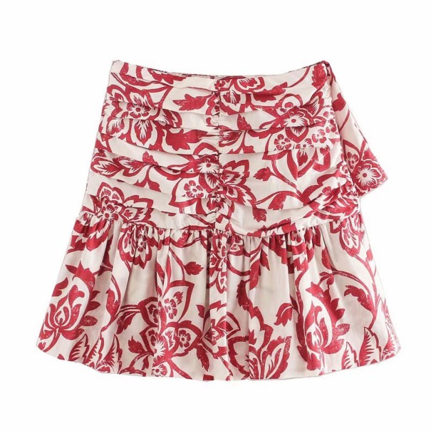 Omlott mini kjol för kvinnor med blommor