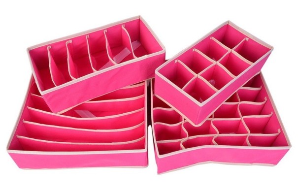 Ondergoed organizer - 4 stuks roze