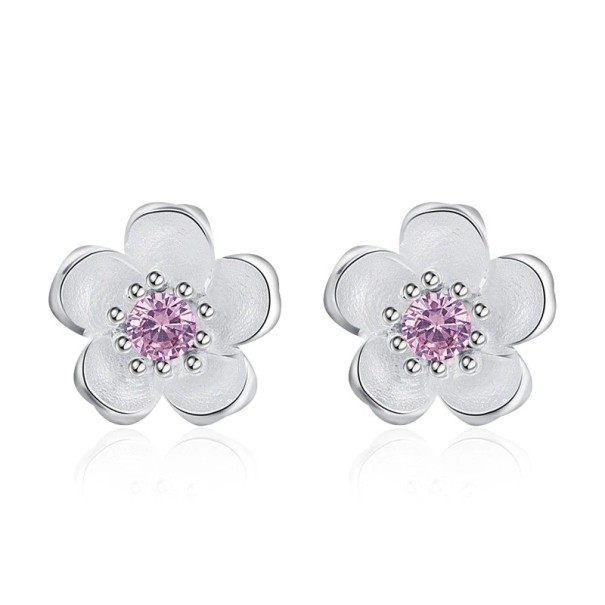 Oorbellen met bloemen voor dames roze