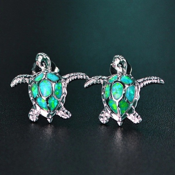 Oorbellen met schildpadmotief voor dames groen