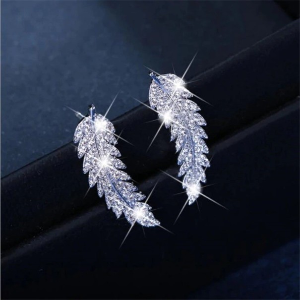 Oorbellen met veren voor dames zilver