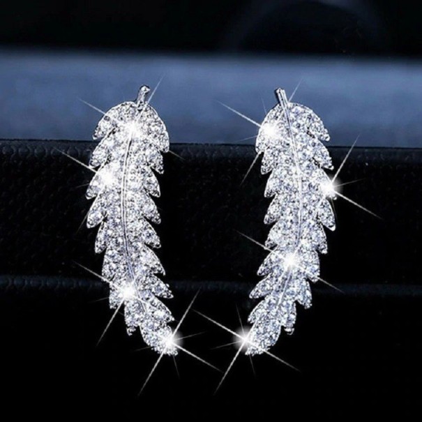Oorbellen met veren voor dames zilver