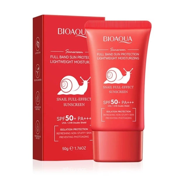 Opalovací krém SPF 50 na obličej i tělo 50 g hydratační bělicí sluneční blokátor se šnečím extraktem UVA i UVB ochrana na krk a celé tělo 1