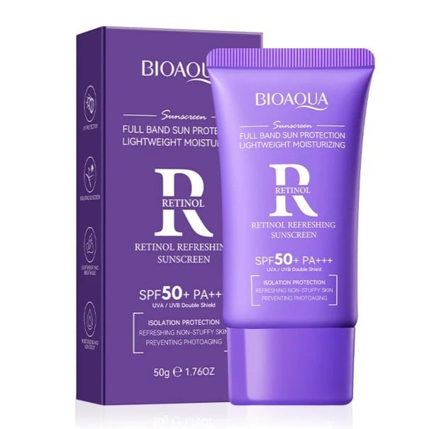Opalovací krém SPF 50 PA+++ na tvár, telo a krk s retinolom 50 g hydratačný solárny blokátor s bieliacim účinkom ochrana proti UVA aj UVB 1