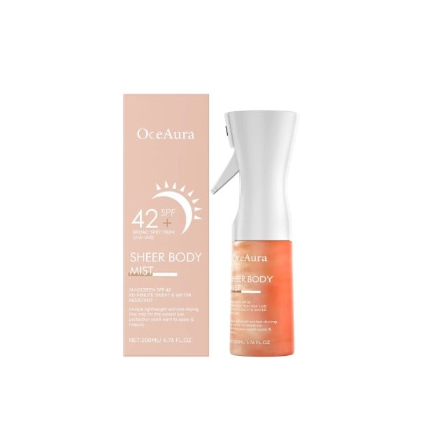 Opalovací sprej na tvár SPF 42 širokospektrálna UVA a UVB ochrana 200 ml vodoodolný rýchloschnúci hydratačný na pláž aj denné použitie 1
