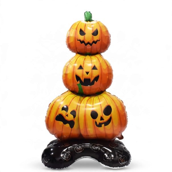 Opblaasbare pompoen bovenop Staande ballon Halloween decoratie 109 x 61 x 40 cm Oranje met zwarte voet Pary decoratie voor Halloween 1