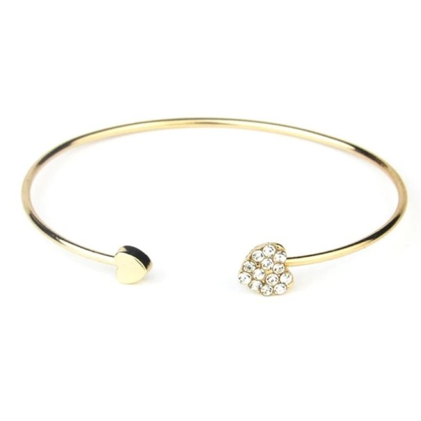 Open hart armband goud