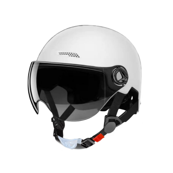 Opklapbare halve motorhelm 54–62 cm Comfortabele beschermhelm voor scooter Compacte afmetingen 26x20x18 cm Ventilatie en comfort wit