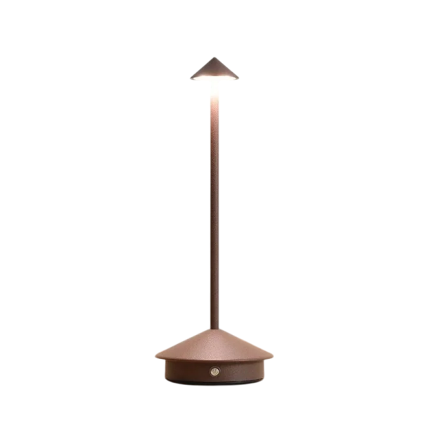 Oplaadbare LED-tafellamp met touchbediening 30 cm USB-C 3 lichttemperaturen 3000–6500K Dimbaar Antislipvoet 2000mAh bruin