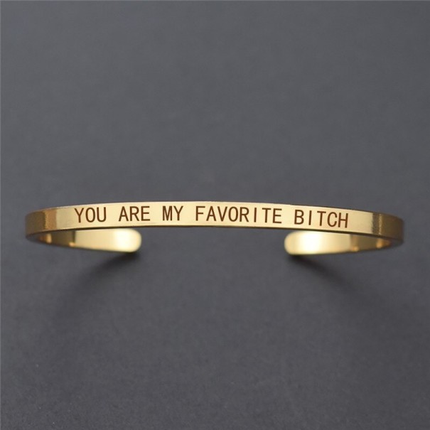 Öppet armband för kvinnor med inskription H386 guld 2
