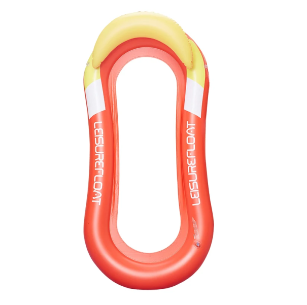 Oppustelig liggestol med net 160 x 90 cm Oppustelig orange liggestol til vand 1