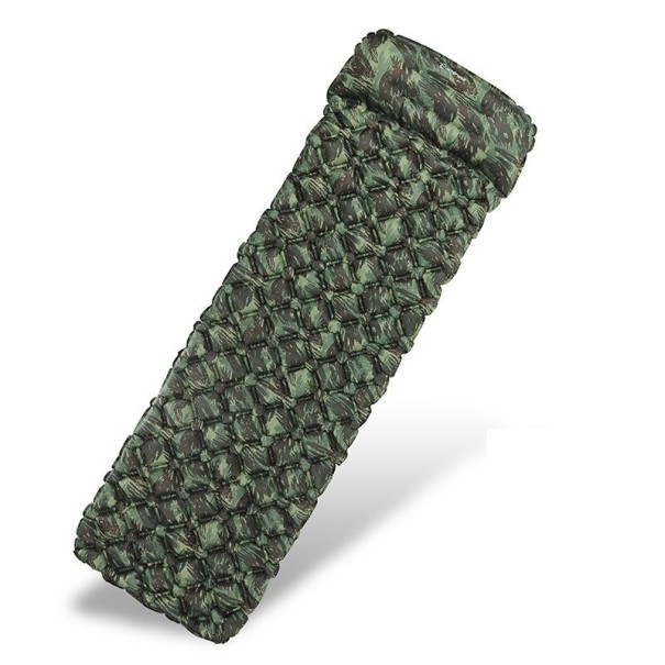 Oppustelig liggeunderlag med pude camouflage
