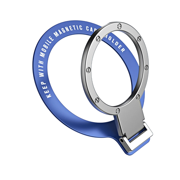Opvouwbare magnetische ronde autohouder Universele telefoonhouder Stabiliteit voor mobiel Praktische oplossing voor onderweg blauw