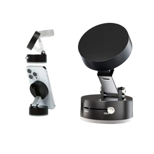 Opvouwbare mini magnetische telefoonhouder met zuignap, verstelbare hoek, vacuüm dubbelzijdige universele mobiele telefoonstandaard 1