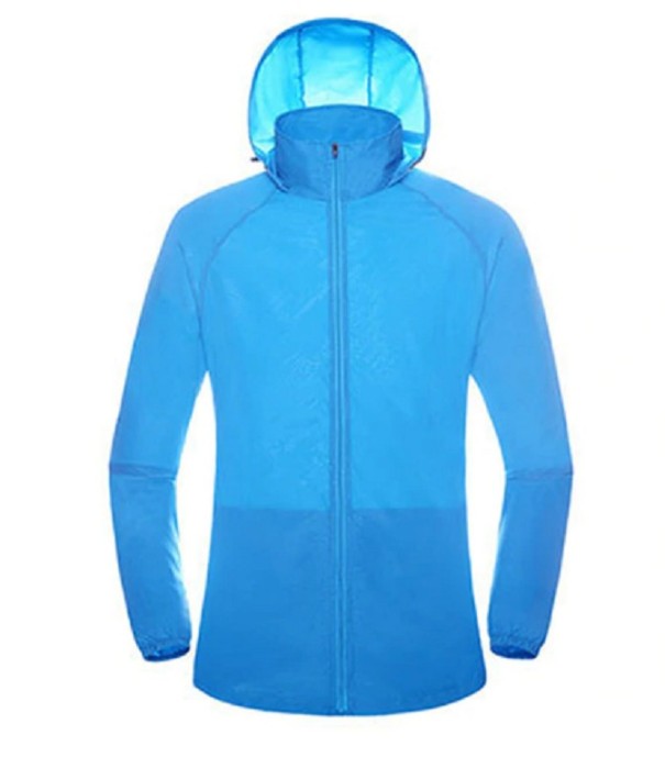 Opvouwbare outdoorjas voor heren J3514 lichtblauw L