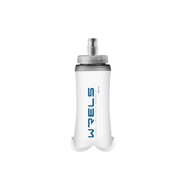 Opvouwbare zachte waterfles 300 ml Sport TPU Flask Waterzak voor hardlopen, kamperen, wandelen, lichtgewicht zakfles, buitenhydratatie blauw