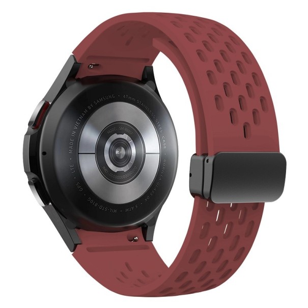 Óraszíj Samsung Galaxy Watch 4/6 Classic szilikon óraszíj fekete csattal bordó