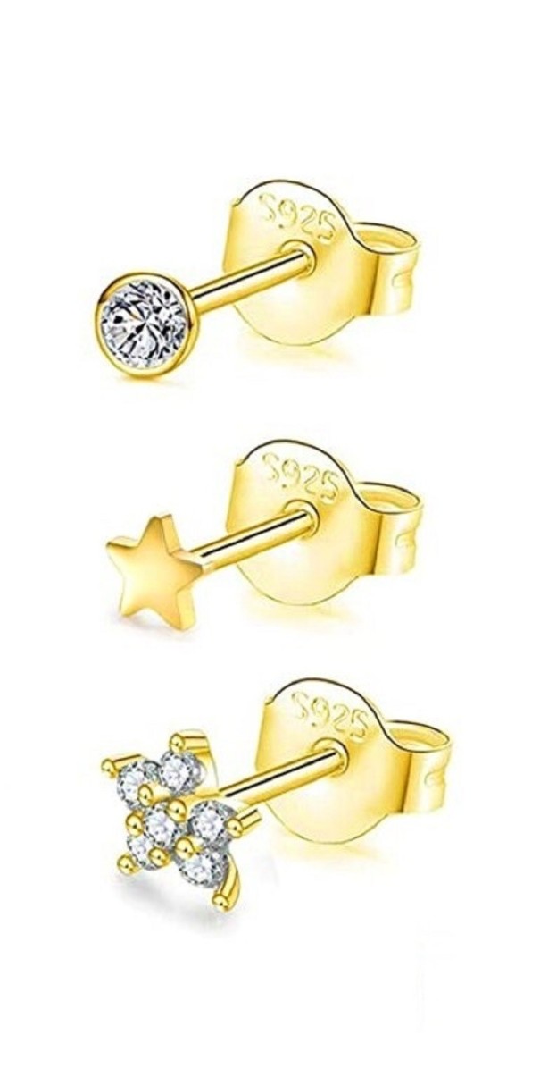 Orecchini a bottone da donna G288 oro 6