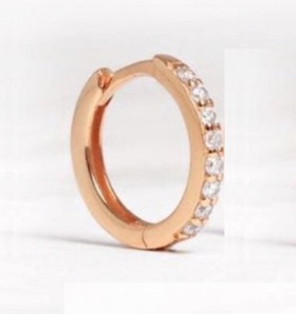 Orecchini a cerchio da donna con pietre 8 mm 5