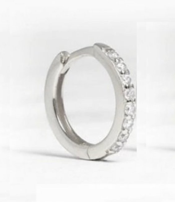 Orecchini a cerchio da donna con pietre 7 mm 3