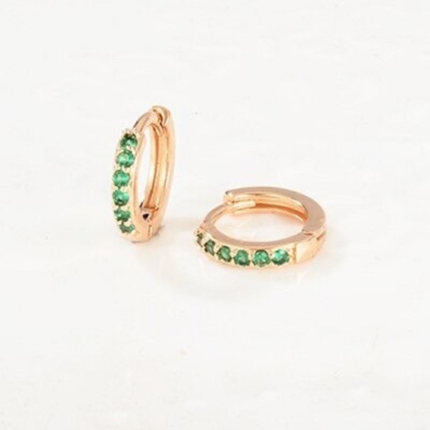 Orecchini a cerchio da donna con zirconi G296 oro 3