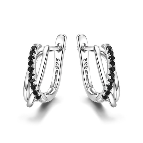 Orecchini a cerchio da donna con zirconi G604 1