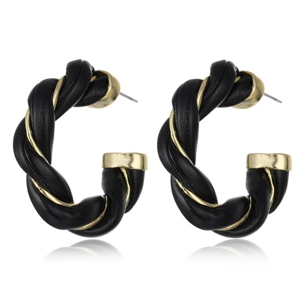 Orecchini a cerchio da donna G1192 nero