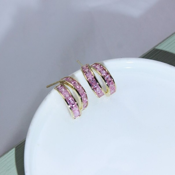 Orecchini a cerchio da donna G1254 rosa