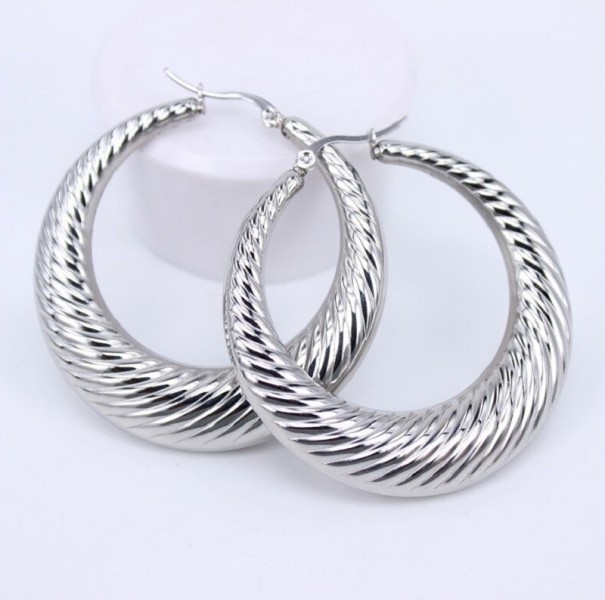 Orecchini a cerchio da donna G457 argento 40 mm