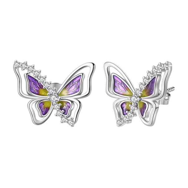 Orecchini a farfalla unici in argento sterling 925 per donne Gioielli di moda regali di compleanno libertà, leggerezza, trasformazione 1
