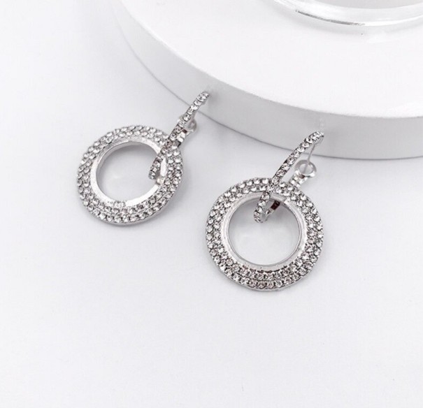 Orecchini a pendente da donna con zirconi G421 argento 2