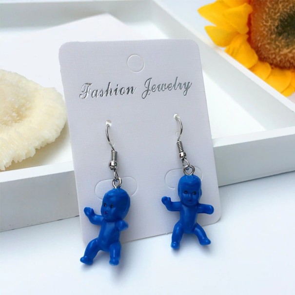 Orecchini a pendente da donna panáček blu scuro