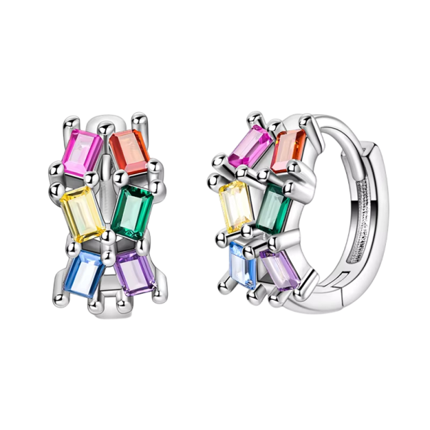 Orecchini colorati in argento 925 per donne Gioielli di moda Regali orecchini a cerchio gioielli delicati quotidiani con design colorato 1