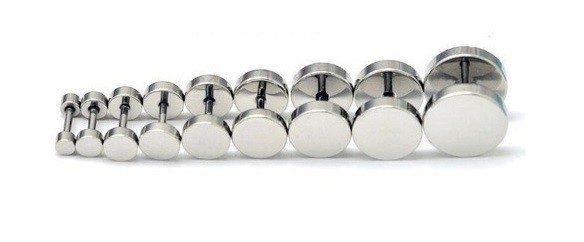 Orecchini da uomo a forma di manubrio J2943 argento 10 mm