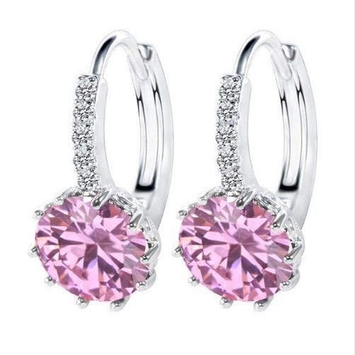 Orecchini di lusso con pietra J3210 rosa