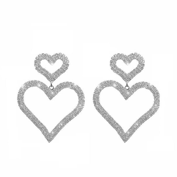 Orecchini pendenti a forma di cuore argento