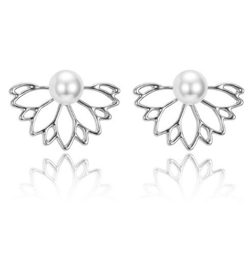 Orecchini reversibili - Ali con perla J1403 argento