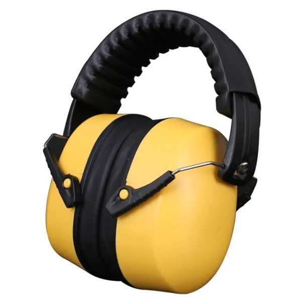 Orejeras con cancelación de ruido Auriculares con protección auditiva ajustable Cómoda reducción de ruido Tamaño universal Diseño ligero y plegable amarillo