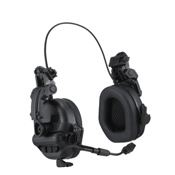 Orejeras tácticas de tiro con micrófono debajo del casco táctico Auriculares con cancelación de ruido Tamaño ajustable Compatible con sistemas 1