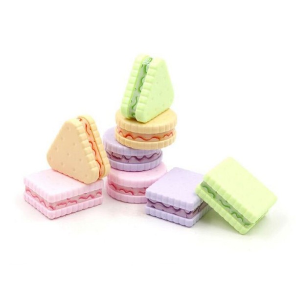 Ořezávátko ve tvaru sušenky Dětské manuální ořezávátko na tužky Ořezávátko pro děti v pastelových barvách 3,9 cm 1