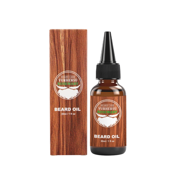 Organický olej na vousy s rozmarýnem a jojobou 30 ml lehký nemastný s dřevitou vůní péče o suché a hrubé vousy 1