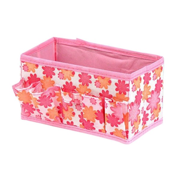 Organisateur de cosmétiques avec des fleurs rose