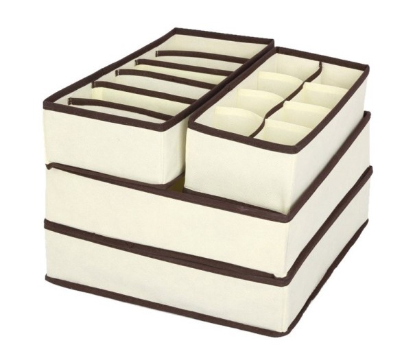 Organisateur de lingerie - 4 pièces beige