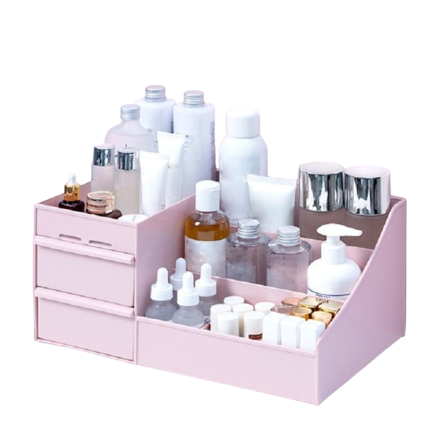 Organisateur de maquillage 29 x 18 x 13 cm rose clair