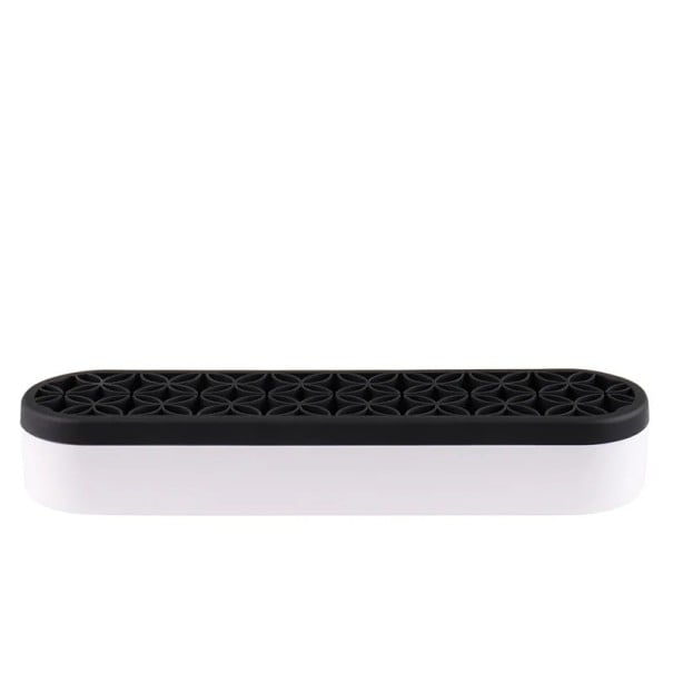 Organisateur en silicone pour pinceaux 21 × 5 × 3,5 cm support lavable pour pinceaux de maquillage pinces à épiler et outils de maquillage noir