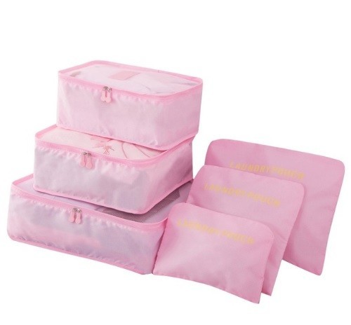 Organisateurs de voyage pour valise - 6 pcs rose